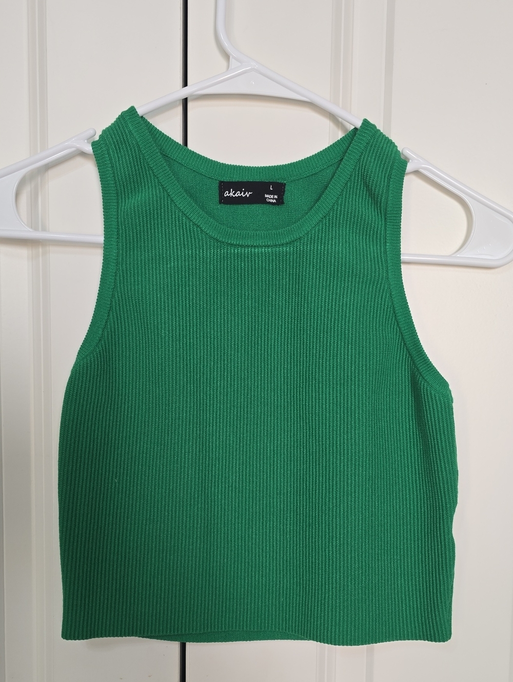Green Ribbed Tank Top